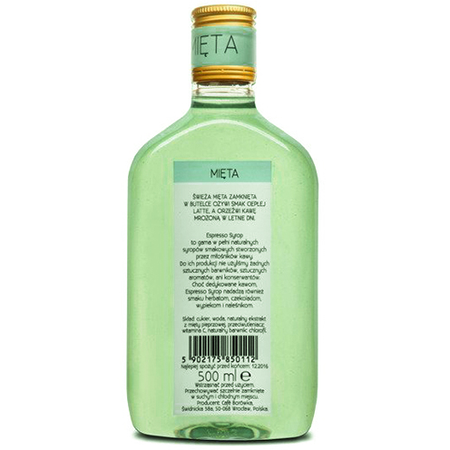 Syrop miętowy do kawy Espresso Syrup 500 ml