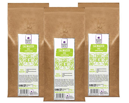 Sada zrnkové kávy Salvador SHG 3x1 kg
