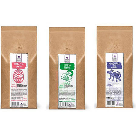 Zestaw ziarnisty - Brazylia Etiopia Honduras 3 × 1 kg